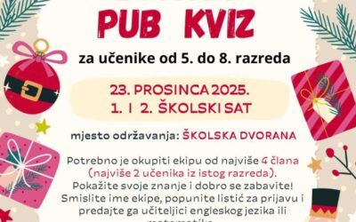 Obavijest – školski pub quiz